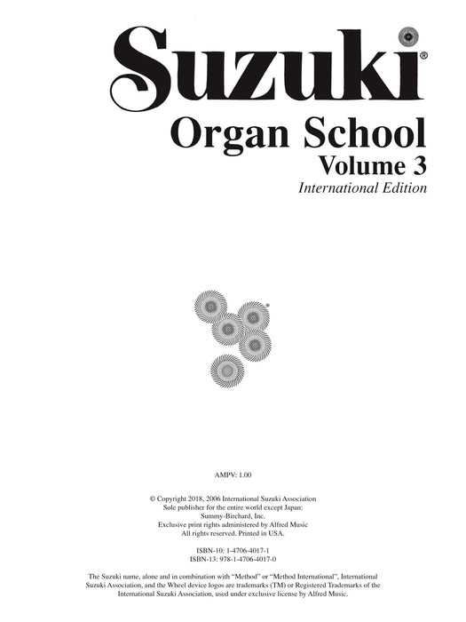 Suzuki Organ School, Vol. 3 管風琴 | 小雅音樂 Hsiaoya Music