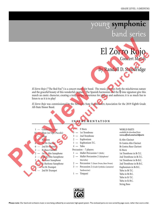 El Zorro Rojo Concert March 音樂會進行曲 總譜 | 小雅音樂 Hsiaoya Music