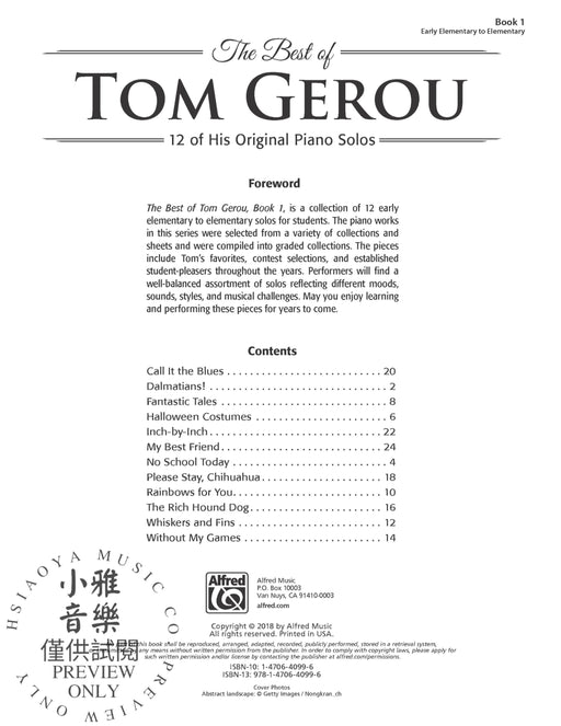 The Best of Tom Gerou, Book 1 12 of His Original Piano Solos 鋼琴 獨奏 | 小雅音樂 Hsiaoya Music
