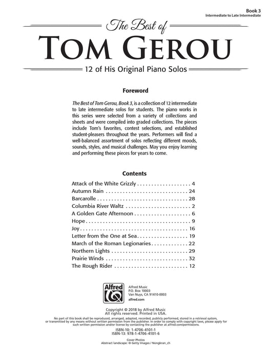 The Best of Tom Gerou, Book 3 12 of His Original Piano Solos 鋼琴 獨奏 | 小雅音樂 Hsiaoya Music
