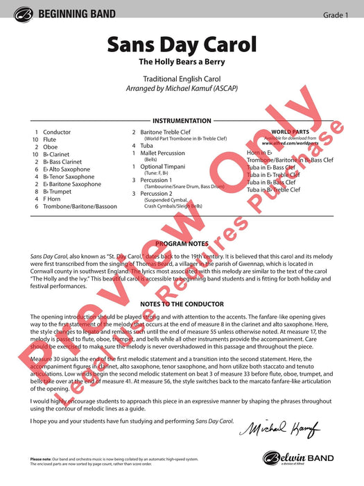 Sans Day Carol The Holly Bears a Berry 耶誕頌歌 總譜 | 小雅音樂 Hsiaoya Music