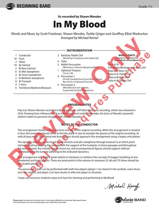 In My Blood As Recorded by Shawn Mendes 總譜 | 小雅音樂 Hsiaoya Music