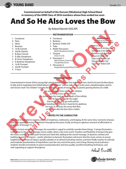 And So He Also Loves the Bow 總譜 | 小雅音樂 Hsiaoya Music