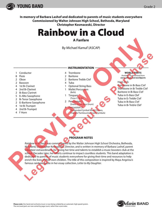 Rainbow in a Cloud A Fanfare 號曲 總譜 | 小雅音樂 Hsiaoya Music