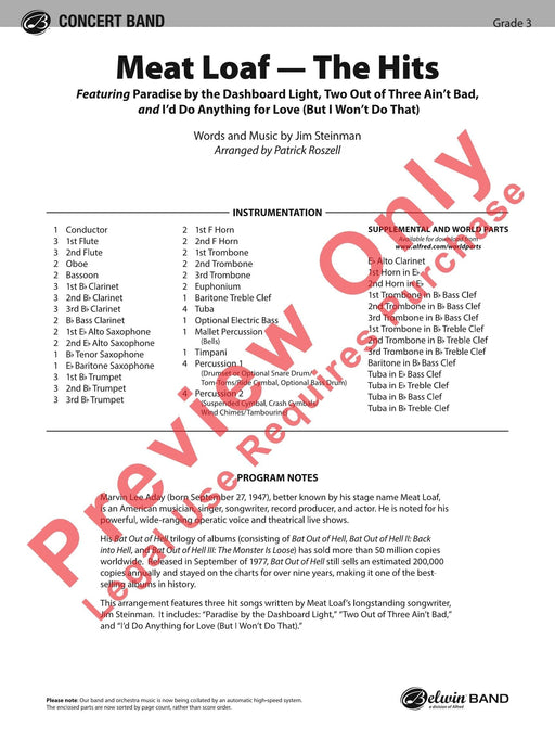 Meat Loaf---The Hits Featuring: Paradise by the Dashboard Light / Two Out of Three Ain't Bad / I'd Do Anything For Love (But I Won't Do That) 總譜 | 小雅音樂 Hsiaoya Music