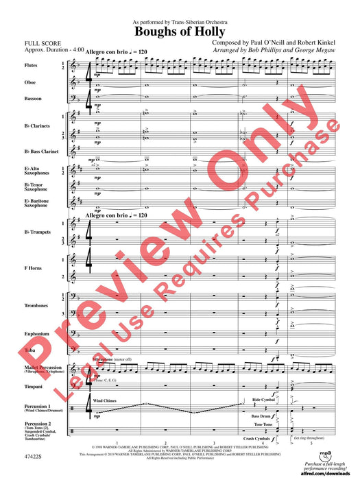 Boughs of Holly As Performed by Trans-Siberian Orchestra 管弦樂團 總譜 | 小雅音樂 Hsiaoya Music