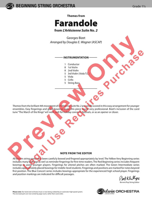 Themes from Farandole from L'Arlésienne Suite No. 2 阿萊城姑娘組曲 總譜 | 小雅音樂 Hsiaoya Music