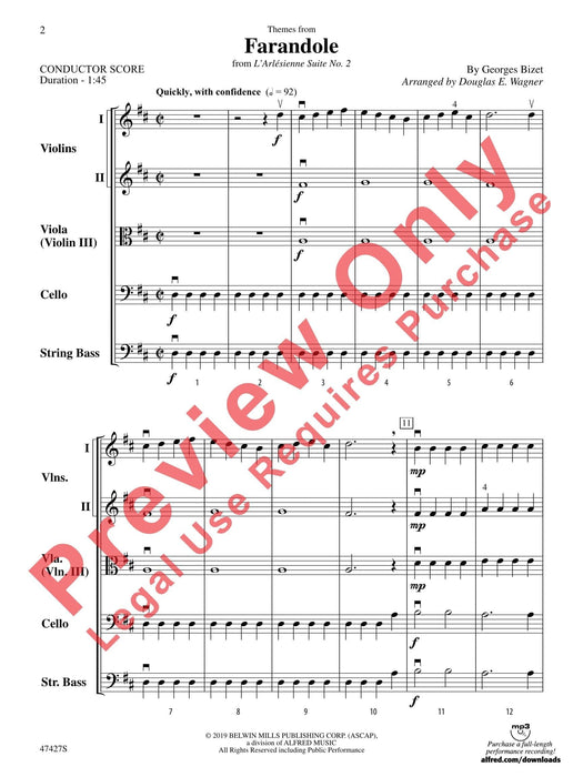 Themes from Farandole from L'Arlésienne Suite No. 2 阿萊城姑娘組曲 總譜 | 小雅音樂 Hsiaoya Music