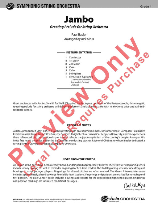 Jambo Greeting Prelude for String Orchestra 前奏曲 弦樂團 總譜 | 小雅音樂 Hsiaoya Music