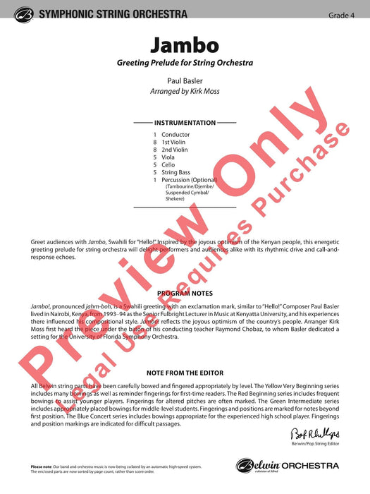 Jambo Greeting Prelude for String Orchestra 前奏曲 弦樂團 總譜 | 小雅音樂 Hsiaoya Music