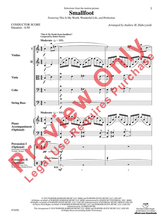 Smallfoot Featuring: This Is My Life / Wonderful Life / Perfection 總譜 | 小雅音樂 Hsiaoya Music