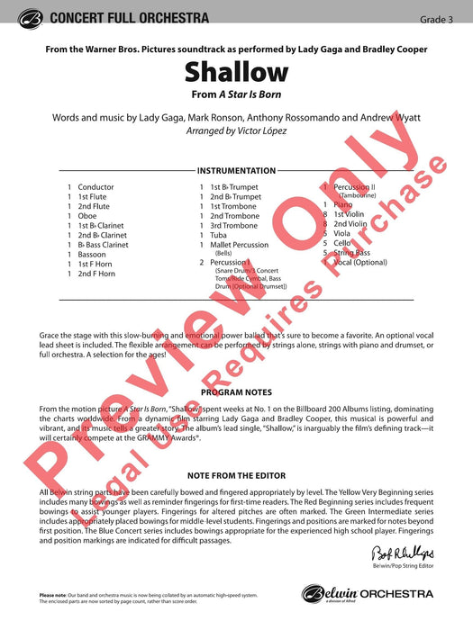 Shallow (from A Star Is Born) As Performed by Lady Gaga and Bradley Cooper 總譜 | 小雅音樂 Hsiaoya Music