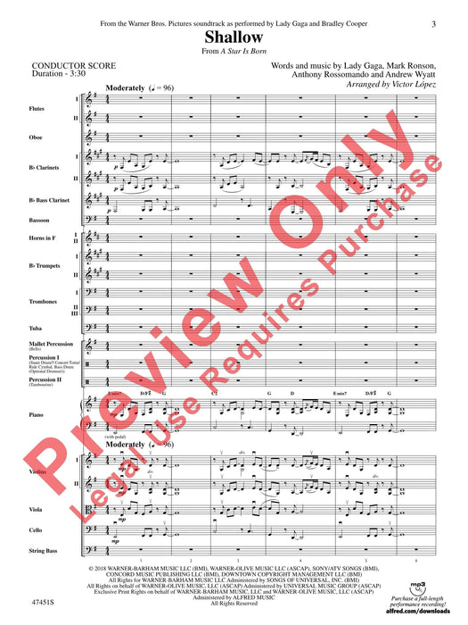 Shallow (from A Star Is Born) As Performed by Lady Gaga and Bradley Cooper 總譜 | 小雅音樂 Hsiaoya Music