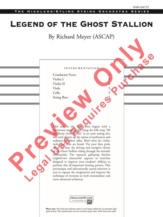 Legend of the Ghost Stallion 傳奇曲 總譜 | 小雅音樂 Hsiaoya Music