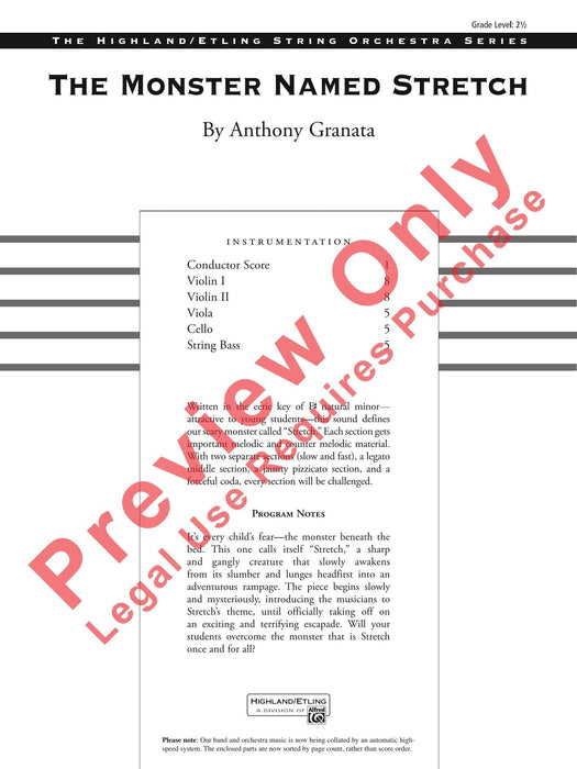 The Monster Named Stretch 總譜 | 小雅音樂 Hsiaoya Music