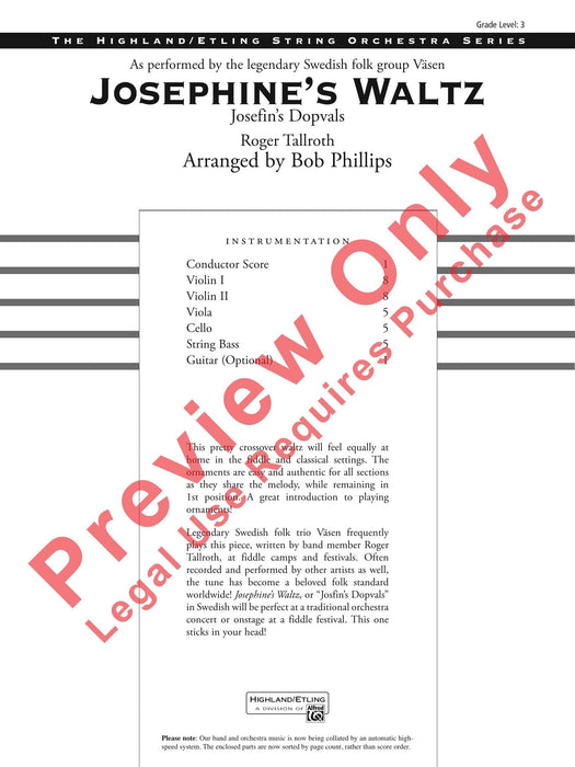 Josephine's Waltz Josefin's Dopvals 圓舞曲 總譜 | 小雅音樂 Hsiaoya Music