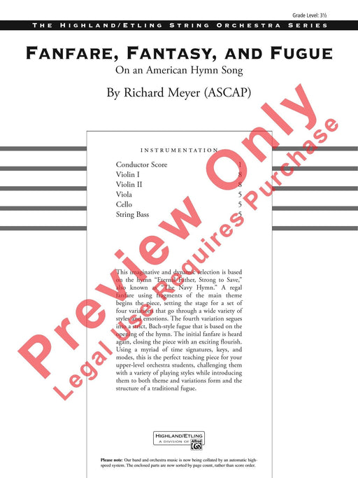 Fanfare, Fantasy, and Fugue On an American Hymn Song 號曲幻想曲 復格曲 讚美歌 總譜 | 小雅音樂 Hsiaoya Music