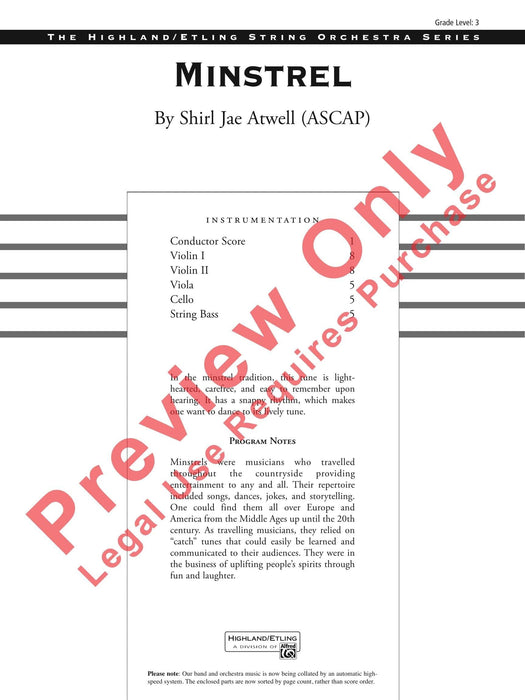 Minstrel 總譜 | 小雅音樂 Hsiaoya Music