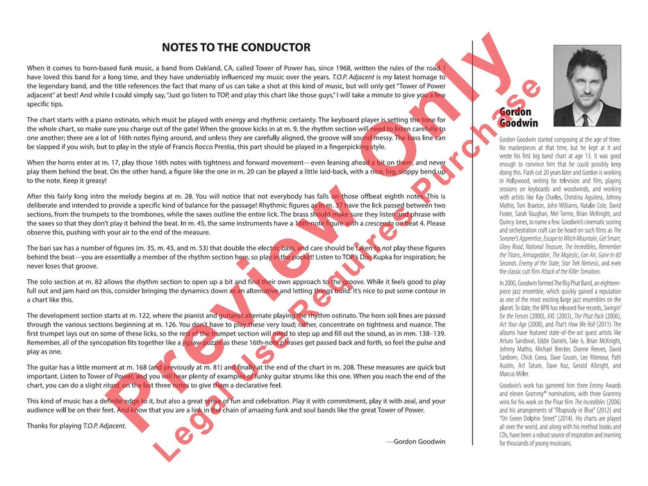 T.O.P. Adjacent As Recorded by Gordon Goodwin's Big Phat Band 總譜 | 小雅音樂 Hsiaoya Music