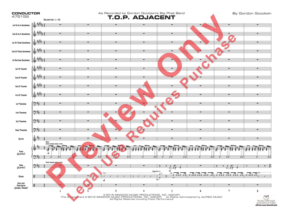 T.O.P. Adjacent As Recorded by Gordon Goodwin's Big Phat Band 總譜 | 小雅音樂 Hsiaoya Music