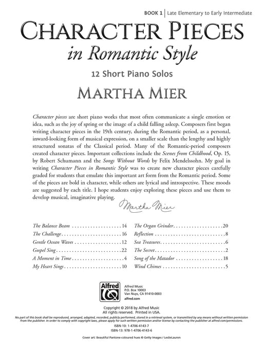 Character Pieces in Romantic Style, Book 1 12 Short Piano Solos 小品 風格 鋼琴 獨奏 | 小雅音樂 Hsiaoya Music