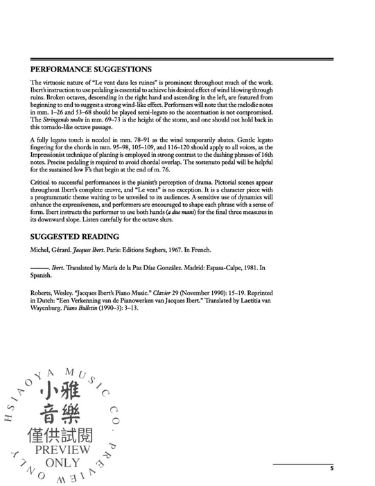 Ibert: Le vent dans les ruines 伊貝爾 | 小雅音樂 Hsiaoya Music