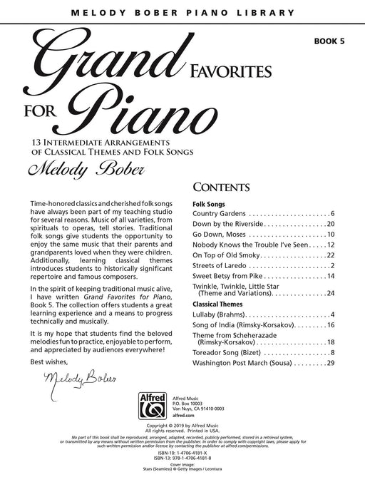 Grand Favorites for Piano, Book 5 13 Intermediate Arrangements of Classical Themes and Folk Songs 鋼琴 古典 民謠 | 小雅音樂 Hsiaoya Music