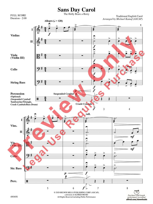 Sans Day Carol The Holly Bears a Berry 耶誕頌歌 總譜 | 小雅音樂 Hsiaoya Music