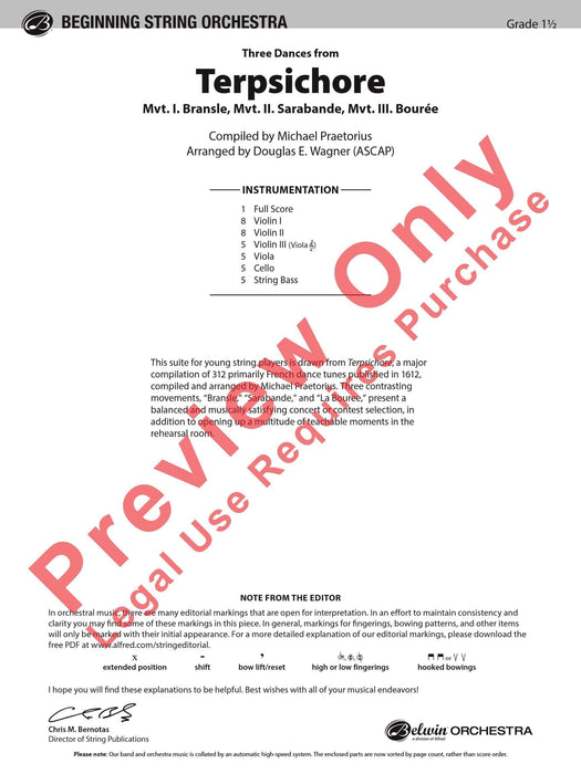 Terpsichore Mvt. I. Bransle / Mvt. II. Sarabande / Mvt. III. Bourée 薩拉班德 總譜 | 小雅音樂 Hsiaoya Music