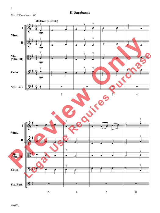 Terpsichore Mvt. I. Bransle / Mvt. II. Sarabande / Mvt. III. Bourée 薩拉班德 總譜 | 小雅音樂 Hsiaoya Music