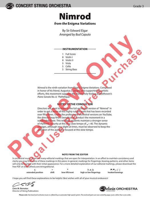 Nimrod From the Enigma Variations 謎語變奏曲 總譜 | 小雅音樂 Hsiaoya Music