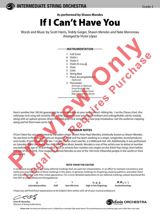 If I Can't Have You As Performed by Shawn Mendes 總譜 | 小雅音樂 Hsiaoya Music