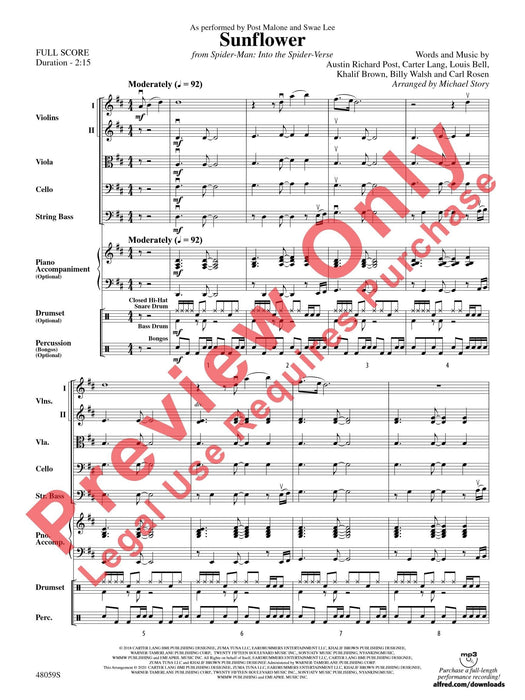 Sunflower As Performed by Post Malone and Swae Lee 總譜 | 小雅音樂 Hsiaoya Music