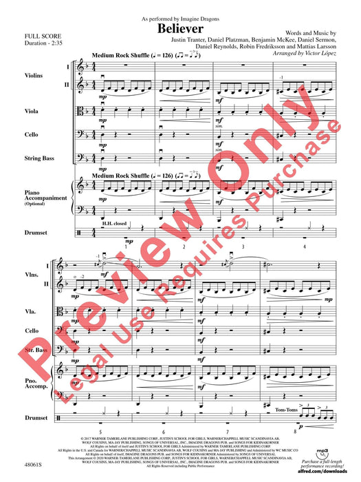 Believer As Performed by Imagine Dragons 總譜 | 小雅音樂 Hsiaoya Music