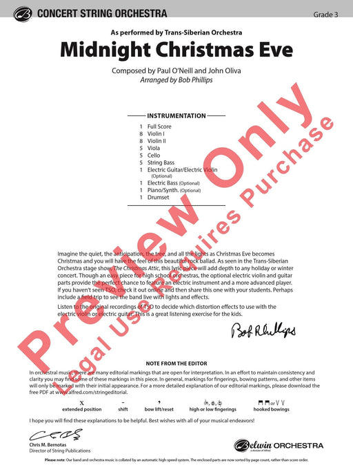 Midnight Christmas Eve As Performed by Trans-Siberian Orchestra 聖誕節 管弦樂團 總譜 | 小雅音樂 Hsiaoya Music