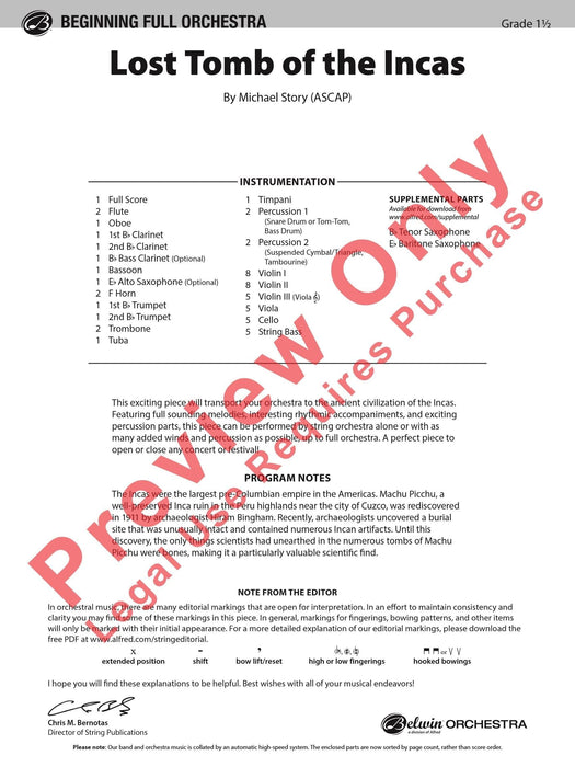 Lost Tomb of the Incas 總譜 | 小雅音樂 Hsiaoya Music