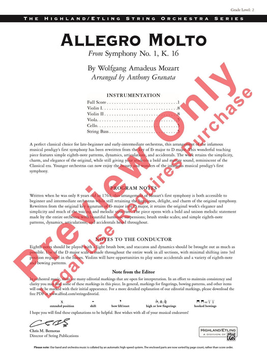 Allegro Molto From Symphony No. 1, K. 16 莫札特 快板 交響曲 總譜 | 小雅音樂 Hsiaoya Music