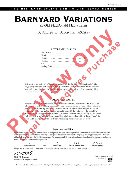 Barnyard Variations On "Old MacDonald Had a Farm" 詠唱調 總譜 | 小雅音樂 Hsiaoya Music