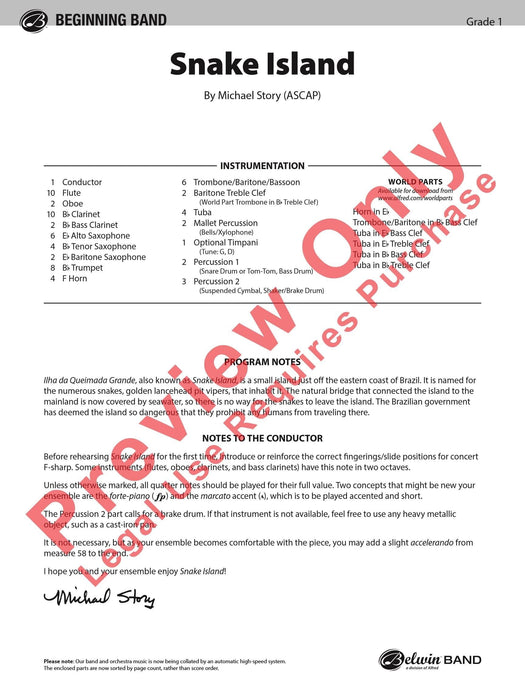 Snake Island 總譜 | 小雅音樂 Hsiaoya Music