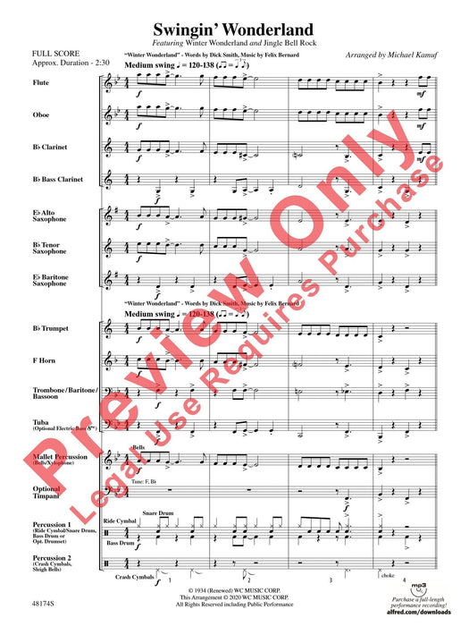 Swingin' Wonderland Featuring: Winter Wonderland / Jingle Bell Rock 總譜 | 小雅音樂 Hsiaoya Music