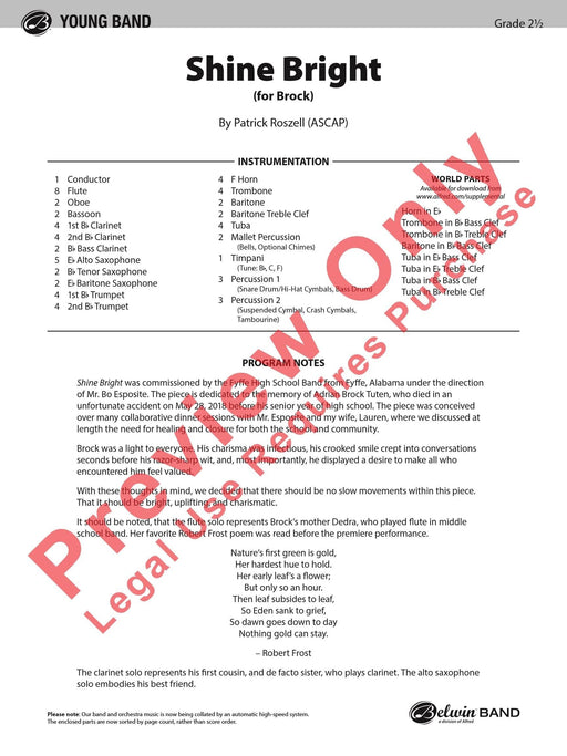 Shine Bright (for Brock) 總譜 | 小雅音樂 Hsiaoya Music