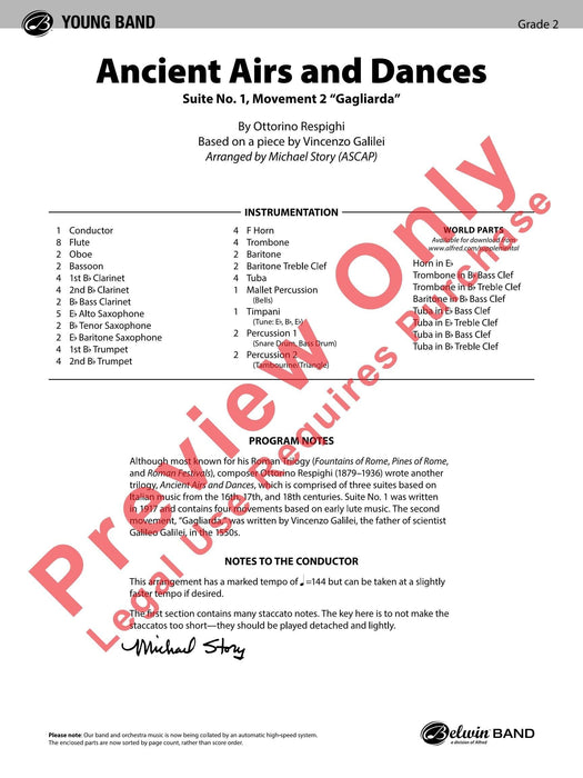 Ancient Airs and Dances Suite No. 1, Movement 2 "Gagliarda" 舞曲 組曲 樂章 總譜 | 小雅音樂 Hsiaoya Music