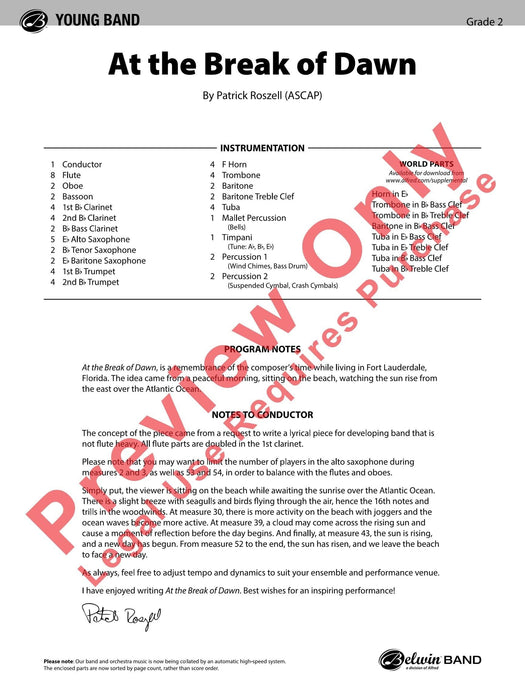 At the Break of Dawn 總譜 | 小雅音樂 Hsiaoya Music