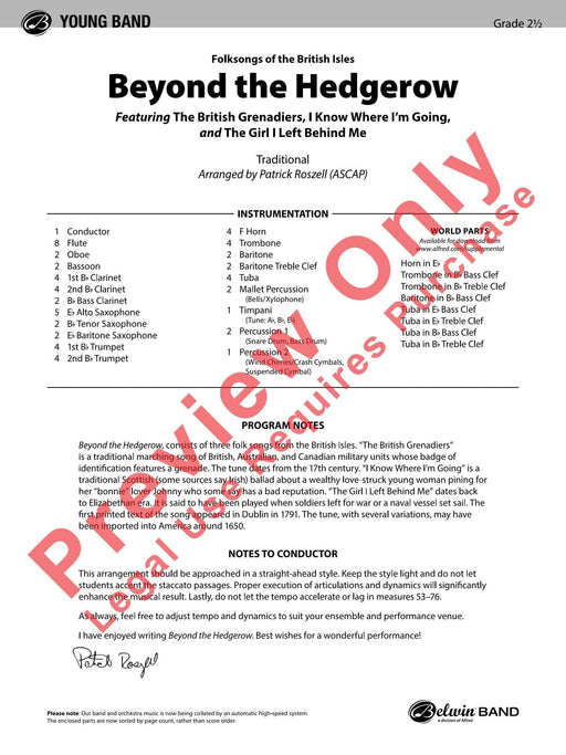Folksongs of the British Isles: Beyond the Hedgerow Featuring: The British Grenadiers / I Know Where I'm Going / The Girl I Left Behind Me 民謠 總譜 | 小雅音樂 Hsiaoya Music