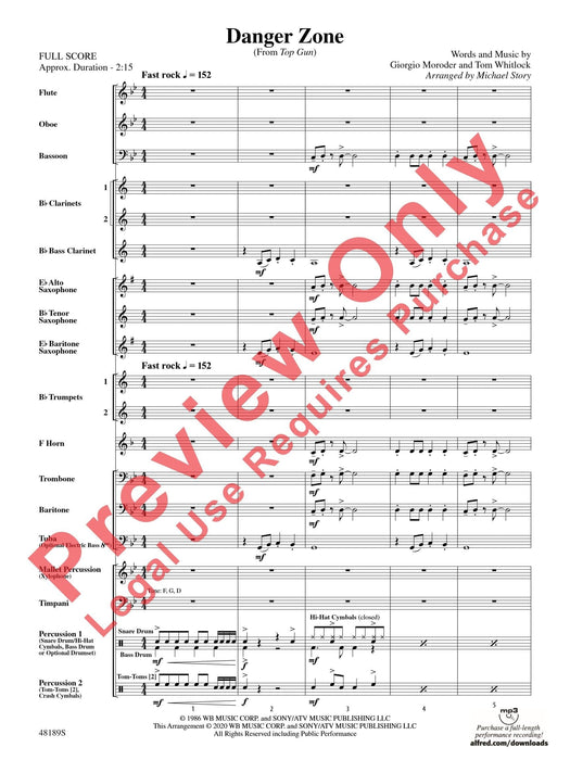 Danger Zone From Top Gun 總譜 | 小雅音樂 Hsiaoya Music