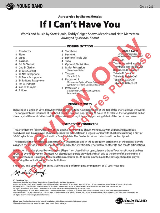 If I Can't Have You As Recorded by Shawn Mendes 總譜 | 小雅音樂 Hsiaoya Music