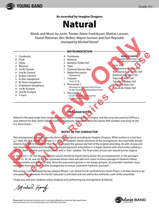 Natural As Recorded by Imagine Dragons 總譜 | 小雅音樂 Hsiaoya Music