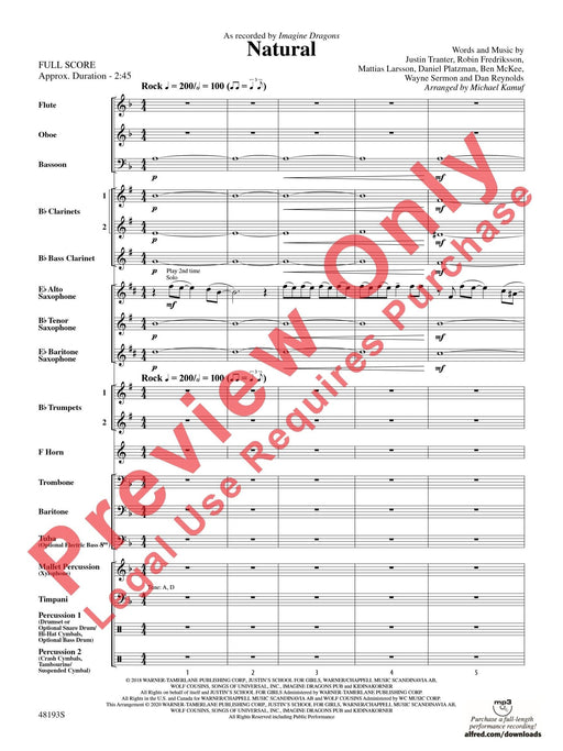 Natural As Recorded by Imagine Dragons 總譜 | 小雅音樂 Hsiaoya Music