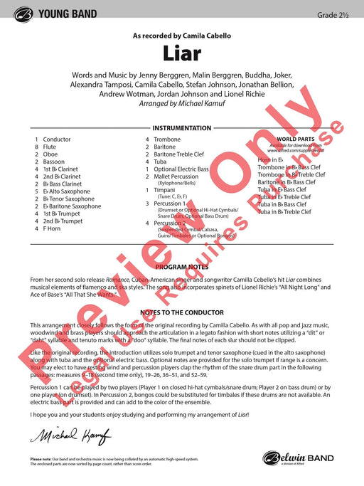 Liar As Recorded by Camila Cabello 總譜 | 小雅音樂 Hsiaoya Music