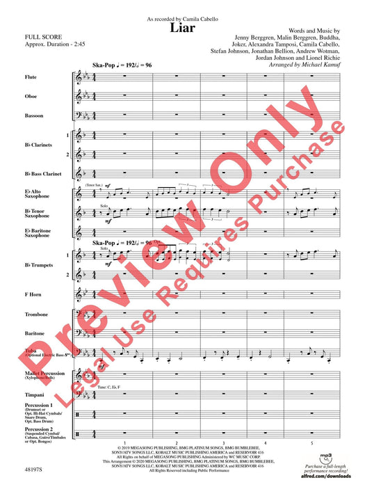 Liar As Recorded by Camila Cabello 總譜 | 小雅音樂 Hsiaoya Music